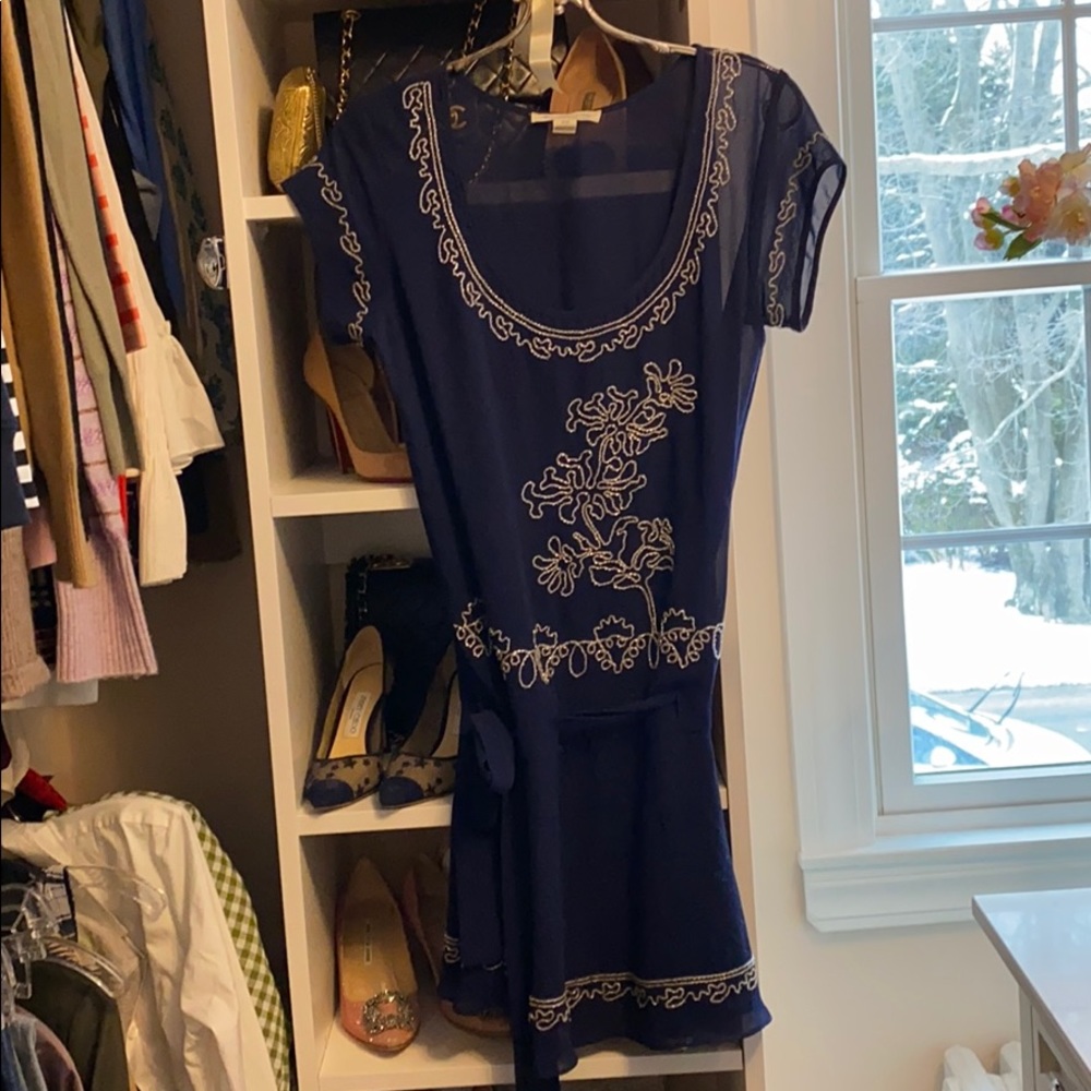 Forever 21 Embroidered sheer mini dress